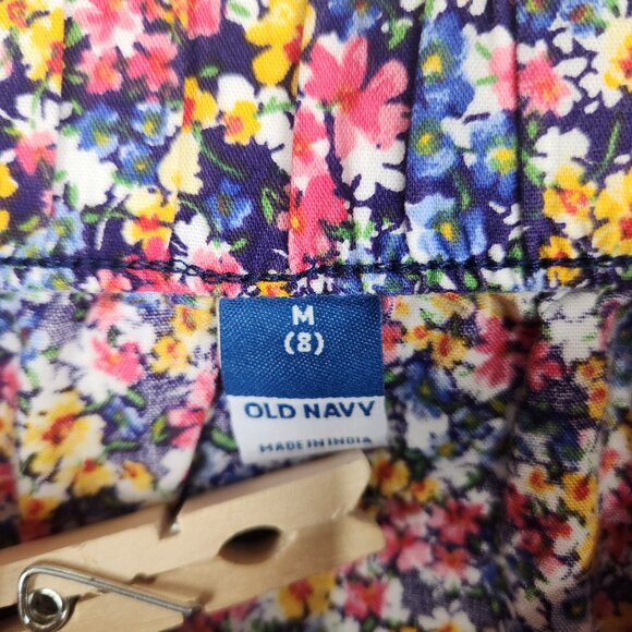 Old Navy Floral Skirt For Girls Size 8 Ruffle Flowy Cottage Blue Red Yellow - Picture 5 of 6
